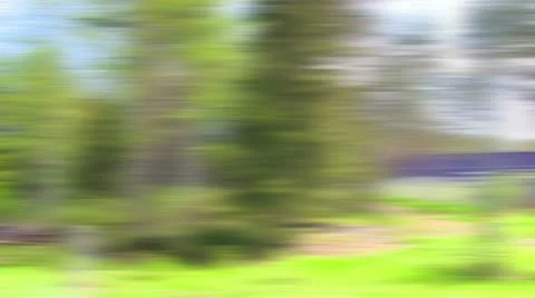View from the Car Window on the Roadside, blurred Stock Footage 11633342