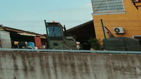 View from the car window, roadside Rome. Italy Stock Footage 221943189