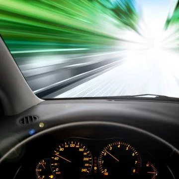 View on car windshield Stock Photos