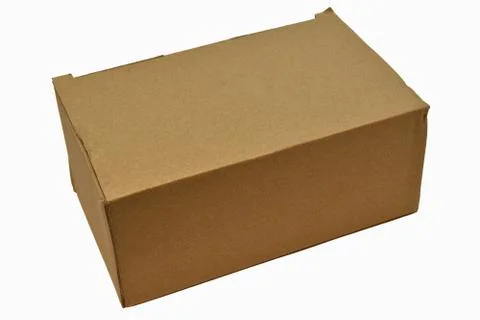View of cardboard on white background  Stock-Fotos