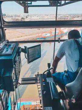 View from a cargo crane. 写真素材