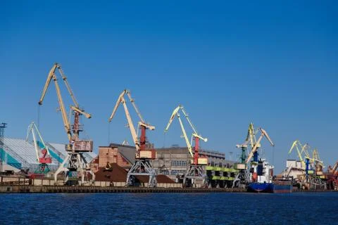 View of the cargo port Stock Photos