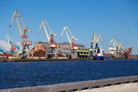 View of the cargo port Stock Photos