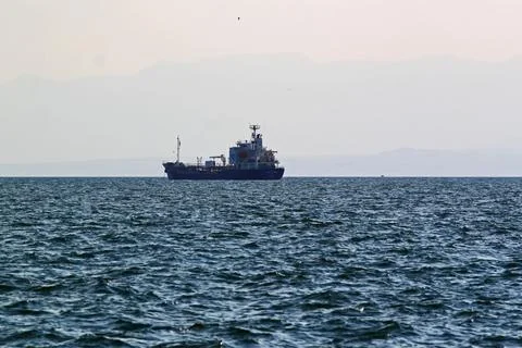 View of cargo ship for import - export and logistics of international goods Stock Photos