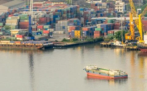 View of the cargo ship Stock Photos