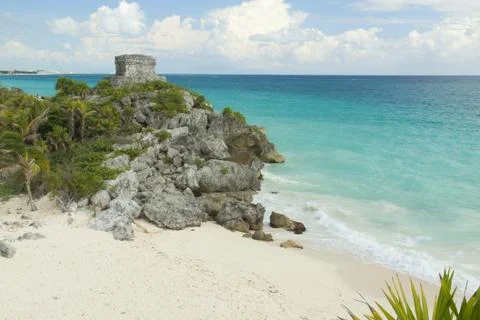 A view of the caribbean beach. Stock Photos