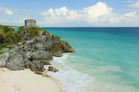 A view of the caribbean beach. Stock Photos