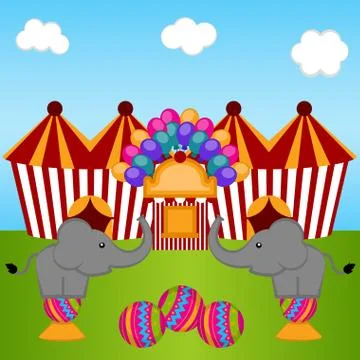 View of a carnival theme park Ilustración de archivo