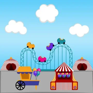 View of a carnival theme park Ilustración de archivo