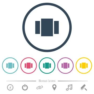 View carousel flat color icons in round outlines Stock Illustration