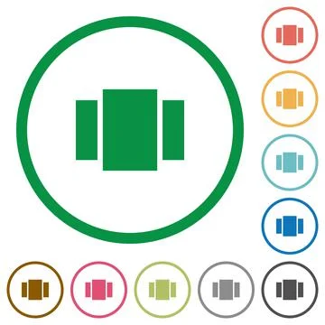View carousel flat icons with outlines Stock Illustration
