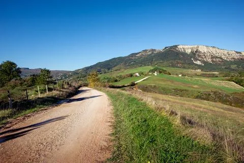View of the Carpegna Moiunt Stockfoto's