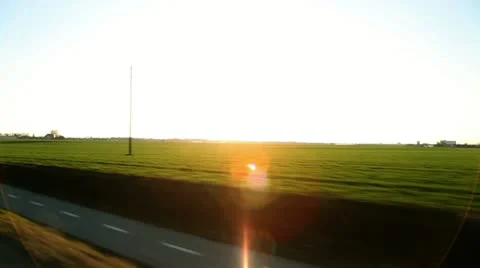 View from the car's side window while driving Stock Footage 27868506