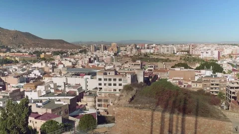 Up view of Cartagena from Castle of Concepcion Stock Footage 85370972