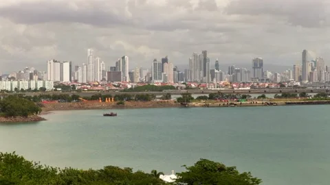 View Of Casco Antiguo (old city center) And Modern Skyline In Panama City Stock Footage 329009654