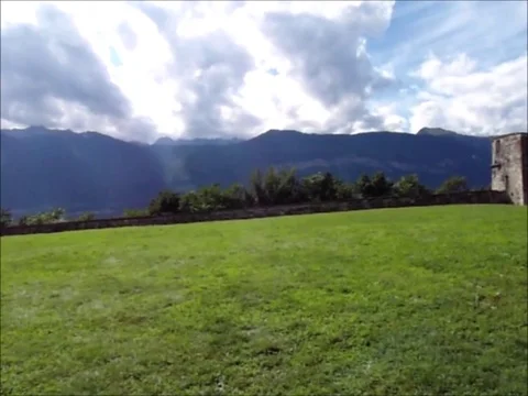 View of Castel Thun from the back in the mountains Stock Footage 118208482