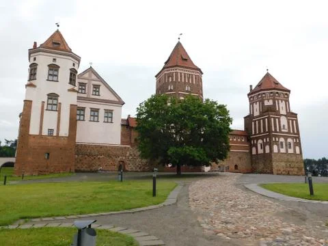 View of the castle from the bridge Stock Photos