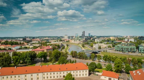 View from Castle Hill in Vilnius Stock Footage 62964429