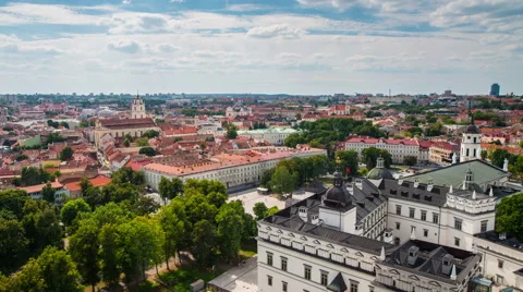 View from Castle Hill in Vilnius Stock Footage 62964487