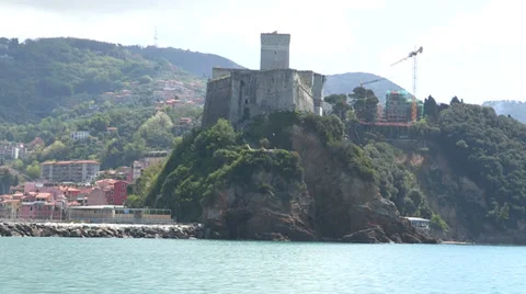 View of the castle in Lerici Stock Footage 32625205