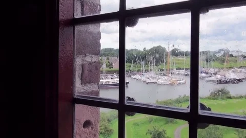  View from Castle over the yachtharbour Stock Footage 84141730