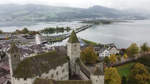 View of the castle of the river Stock Footage 142710827