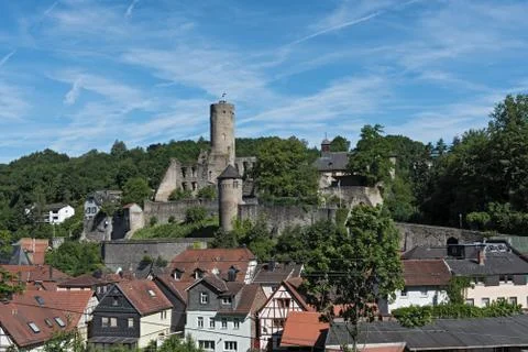 "View of the castle ruin Eppstein in Hesse, Germany 2" Stock Photos