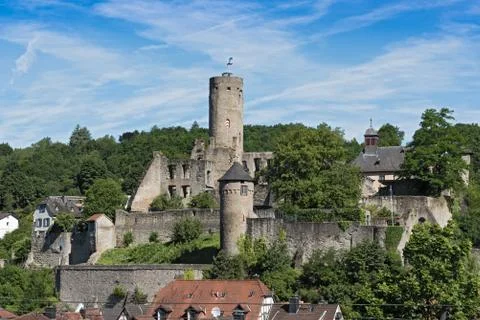 "View of the castle ruin Eppstein in Hesse, Germany 3" Stock Photos