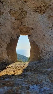 View from a castle slit Fotos de archivo