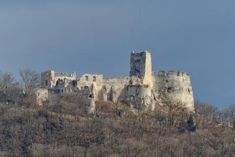 View on the castle Tematin. 스톡 사진