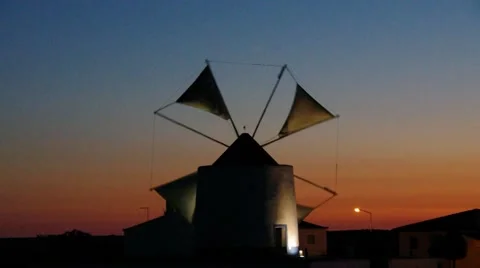 View of Castro Verde windmill Stock Footage 58493231