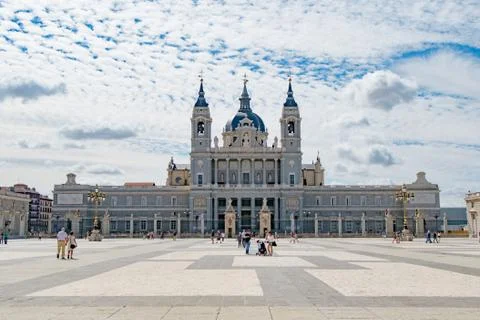 View of the Cathedral of Almudena Stock Photos