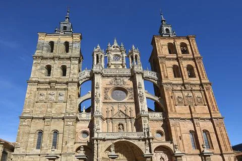View of the Cathedral of Astorga Stock Photos