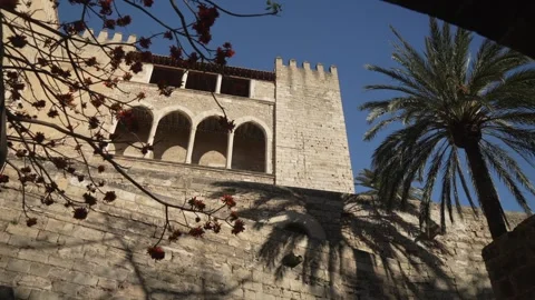 View of Cathedral-Basilica de Santa Maria de Mallorca from Parc infantil Dalt Stock Footage 279586870