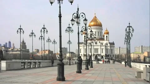 View of the Cathedral of Christ the Savior Stock Footage 48759713