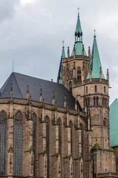 View of the cathedral in Erfurt, Thuringia Stock Photos