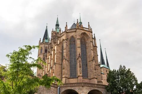 View of the cathedral in Erfurt, Thuringia Stock Photos