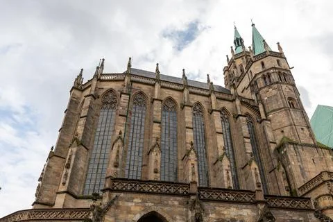 View of the cathedral in Erfurt, Thuringia Stock Photos