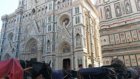 View on the Cathedral of Florence Video stock 89352289