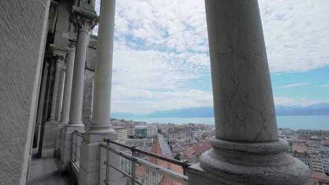 View from the Cathedral Stock Footage 79924038