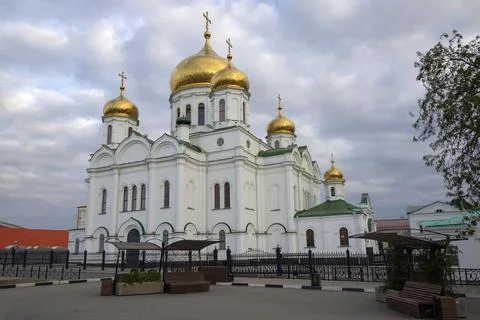 View of the Cathedral of the Nativity of the Blessed Virgin Mary. Rostov on Don Stock Photos