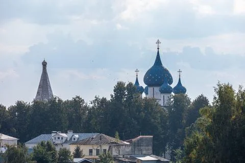 View of the Cathedral of the Nativity of the Blessed Virgin in the Suzdal Stock Photos