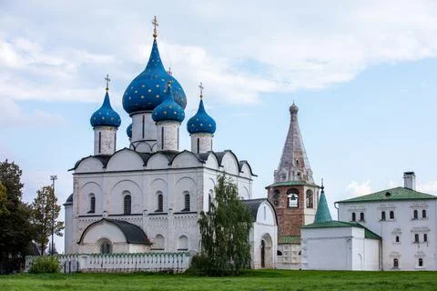 View of the Cathedral of the Nativity of the Blessed Virgin in the Suzdal Stock Photos