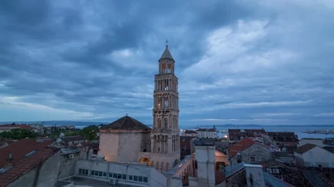 View of Cathedral of Saint Domnius in Split, Croatia. Stock Footage 339916341