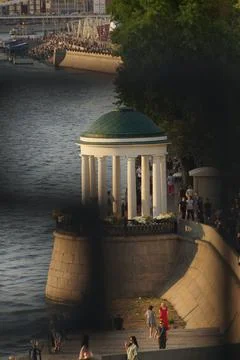 View of the cathedral at sunset 库存照片