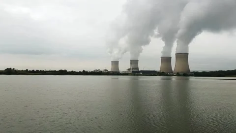 A view of cattenom nuclear power station in  France 스톡 동영상 161422395