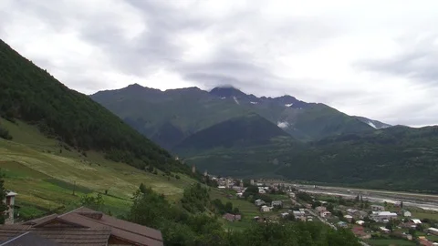 View to Caucasus mountains Stock Footage 102684242