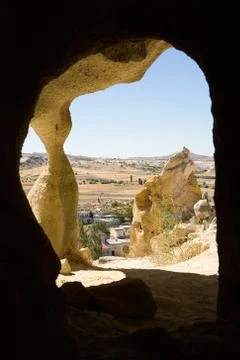 View from the cave in Chavushin. Stock Photos
