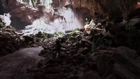 View from cave to the light 스톡 일러스트