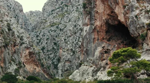 A View of a Cave from Outside Stock Footage 68869463